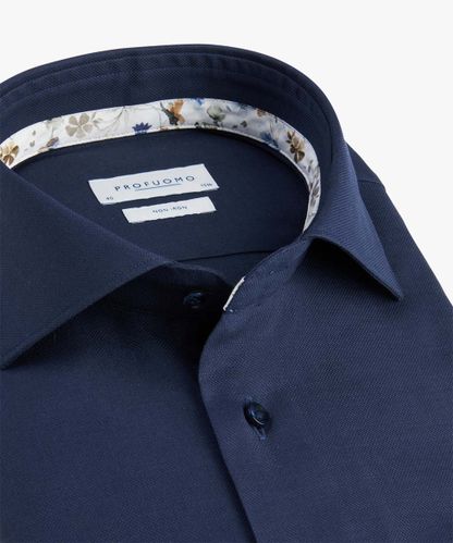 Profuomo Navy dobby shirt