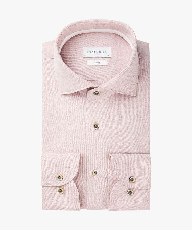 Roze single jersey overhemd