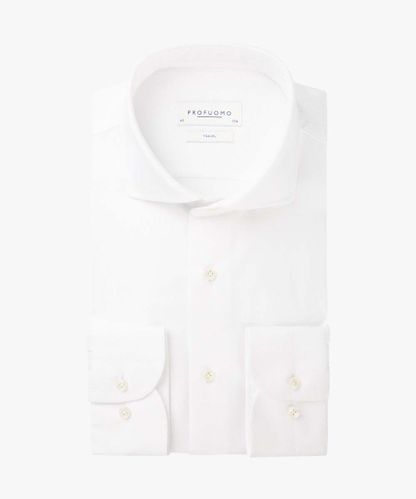 Profuomo White dobby travel shirt