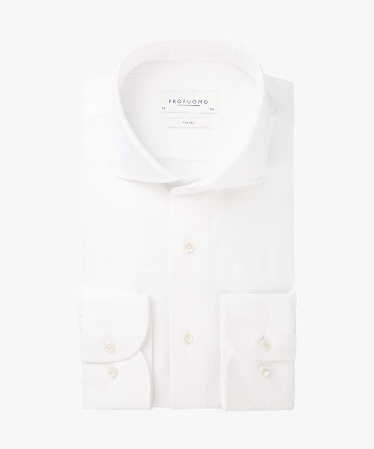 White dobby travel shirt