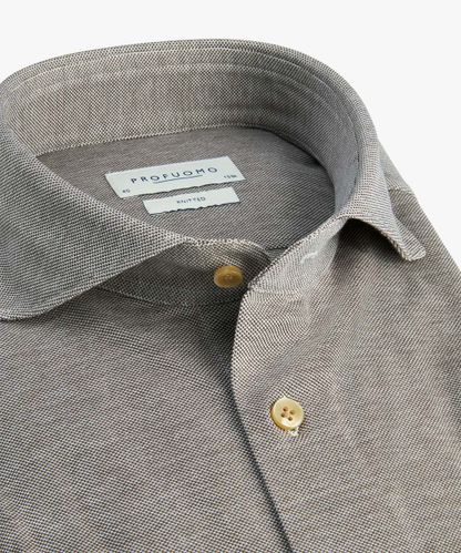 Profuomo Light brown knitted shirt