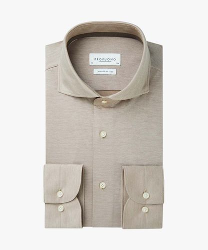 Profuomo Camel Japanese knitted shirt