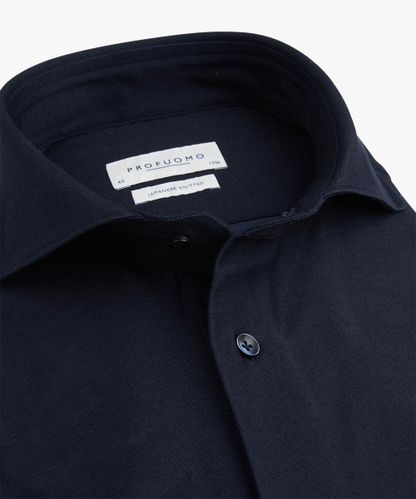Profuomo Navy Japanese knitted shirt