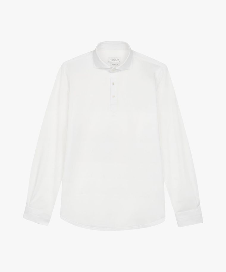 White Japanese knitted polo shirt