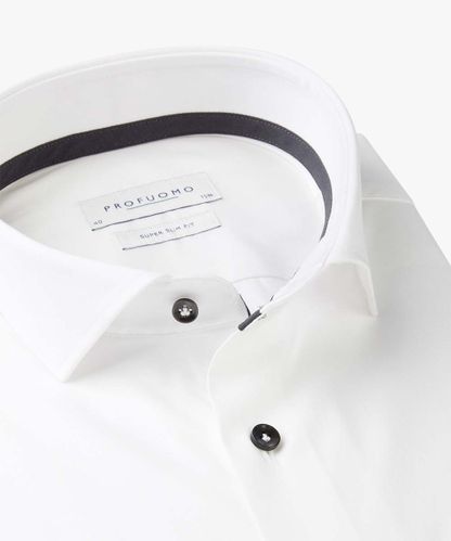 Profuomo Weißes Super Slim Fit-Hemd mit Stretch