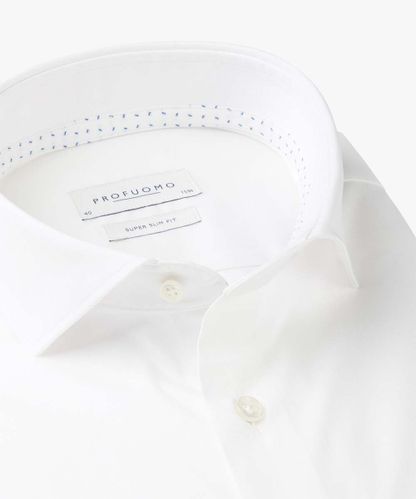 Profuomo Weißes Super Slim Fit-Hemd mit Stretch