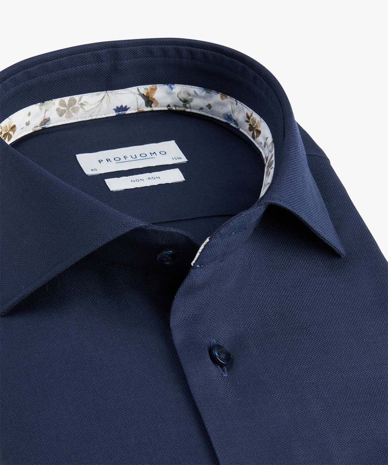 Navy dobby shirt extra-LS