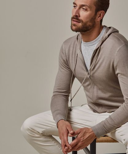 Profuomo Taupe full zip hoodie