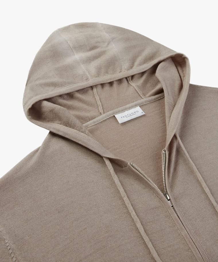 Taupe full zip hoodie