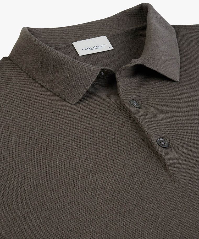 Taupe cool cotton polo