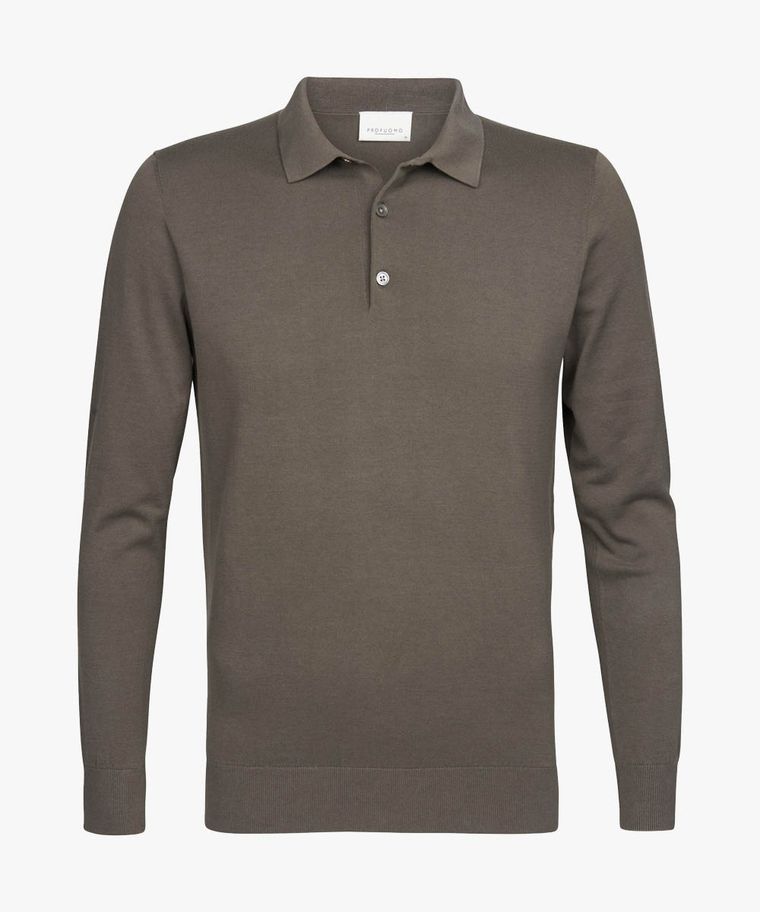 Taupe cool cotton polo