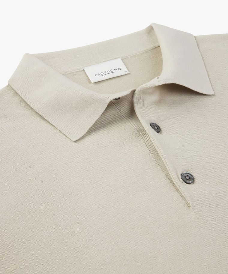 Beige cool cotton polo