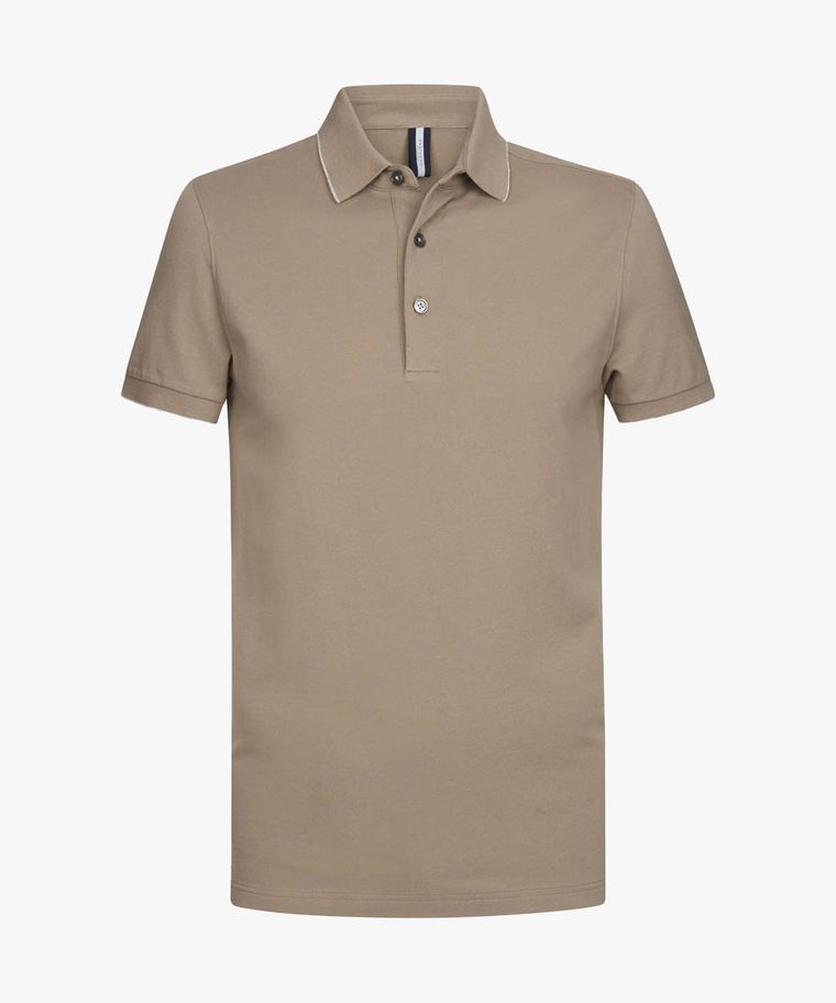 Taupe stretch polo