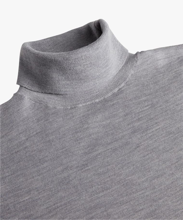 Grey merino roll neck