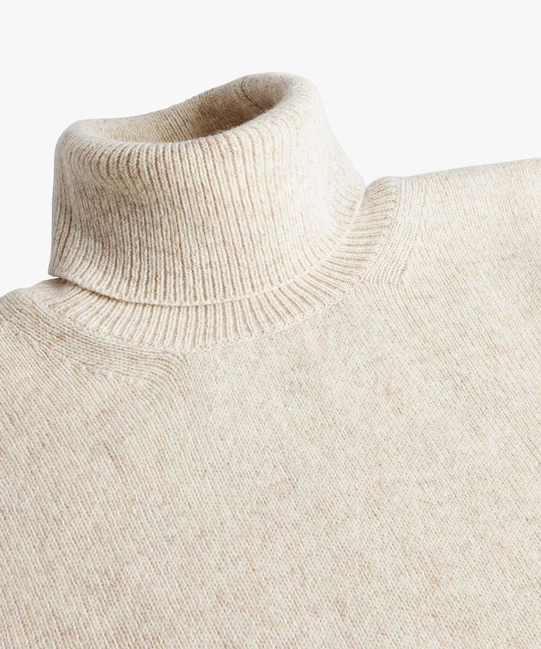 Off-white wool roll neck
