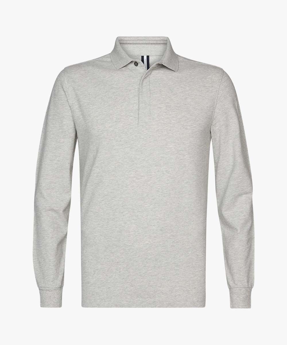 Grey single jersey polo