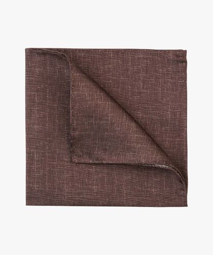 Profuomo Brown silk pocket square