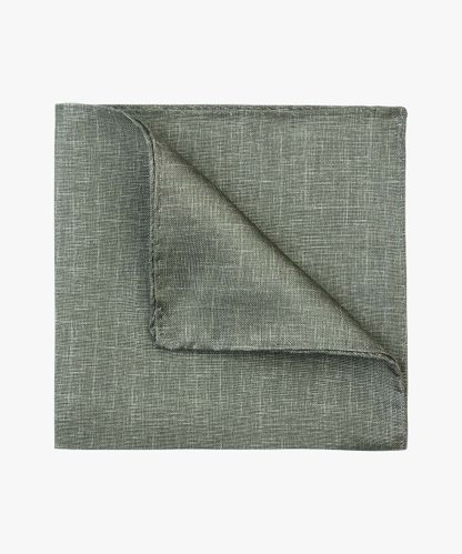 Profuomo Green silk pocket square