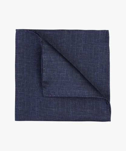 Profuomo Navy silk pocket square