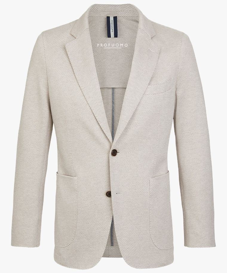 Beige knitted houndstooth jacket