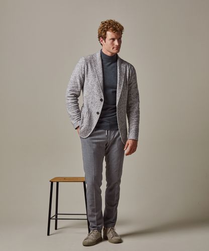 Profuomo Grey mélange knitted jacket