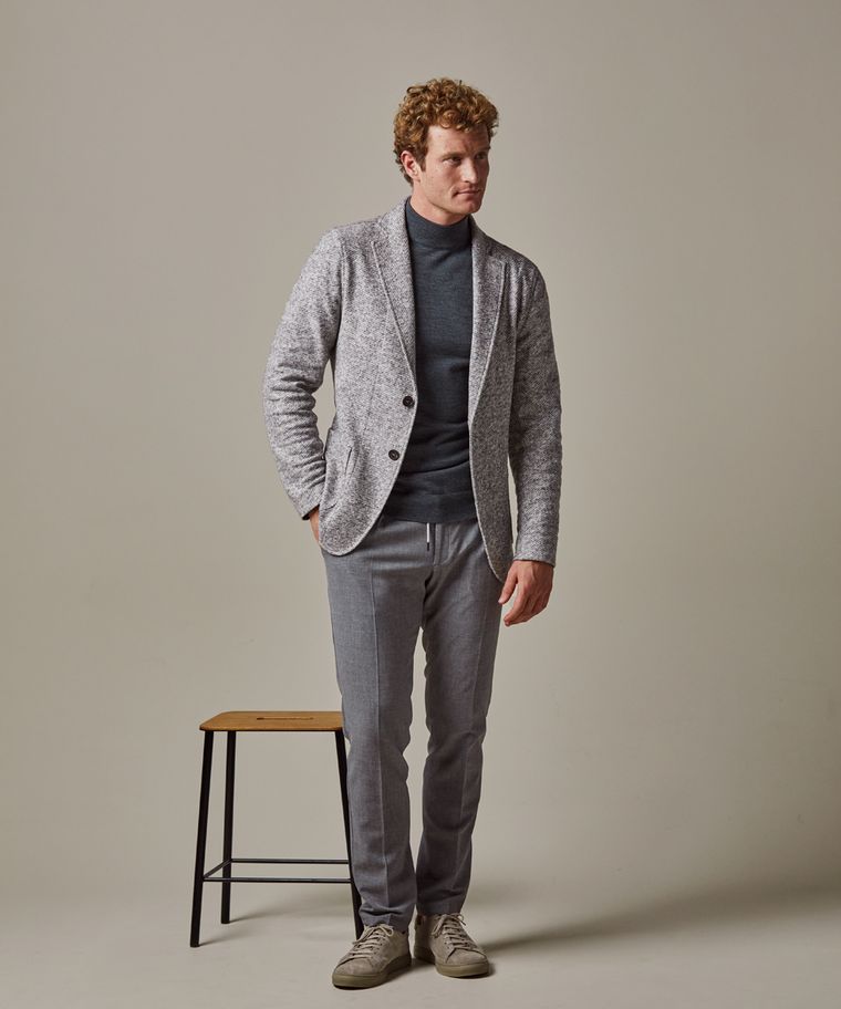 Grey mélange knitted jacket