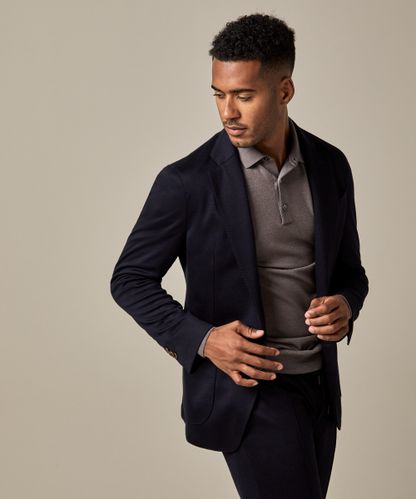Profuomo Navy wool knitted jacket