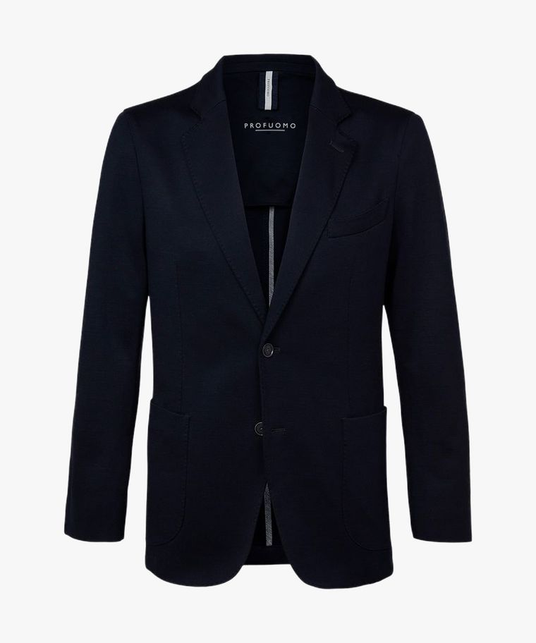 Navy wool knitted jacket