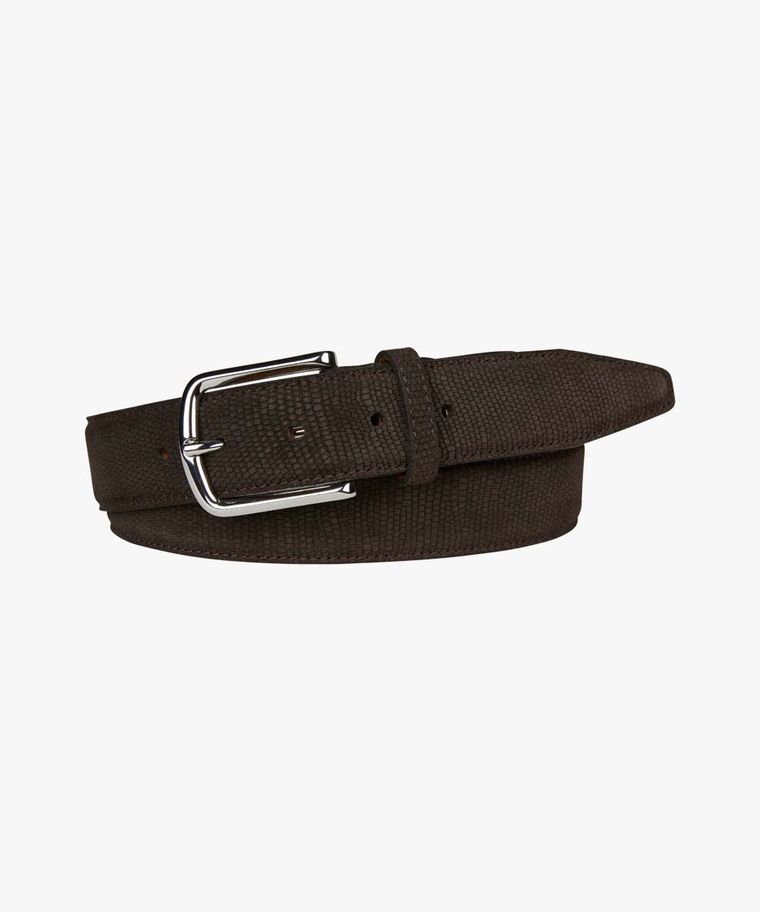 Brown suede textured belt