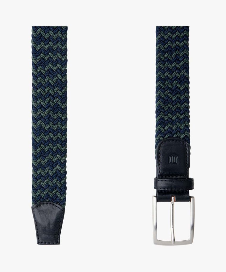 Navy/green elasticated belt