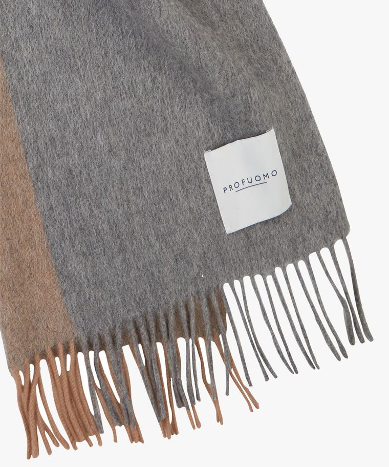 Camel oversized lambswool scarf