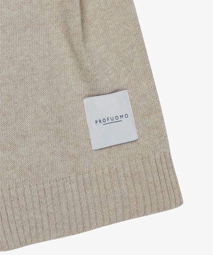 Profuomo Beige wol-cashmere knitted sjaal