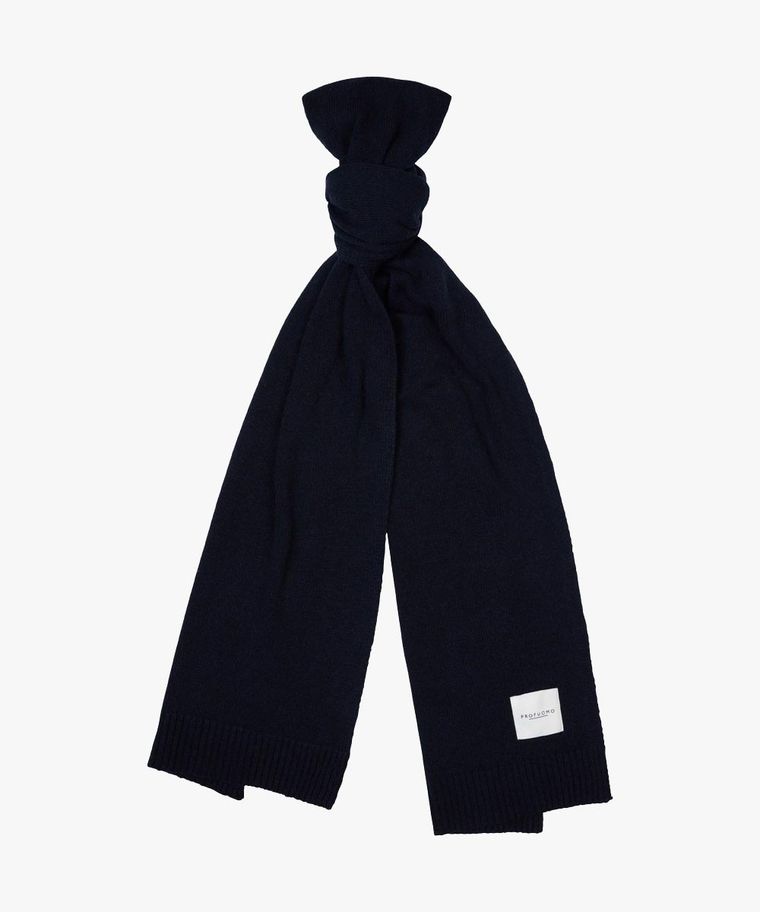 Blauer Woll-Knitted-Schal, Kaschmir
