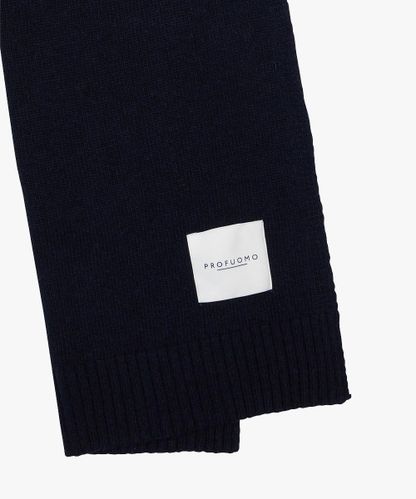 Profuomo Navy wol-cashmere knitted sjaal