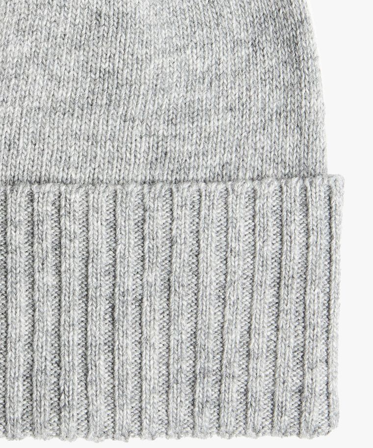 Grey wool-cashmere knitted hat