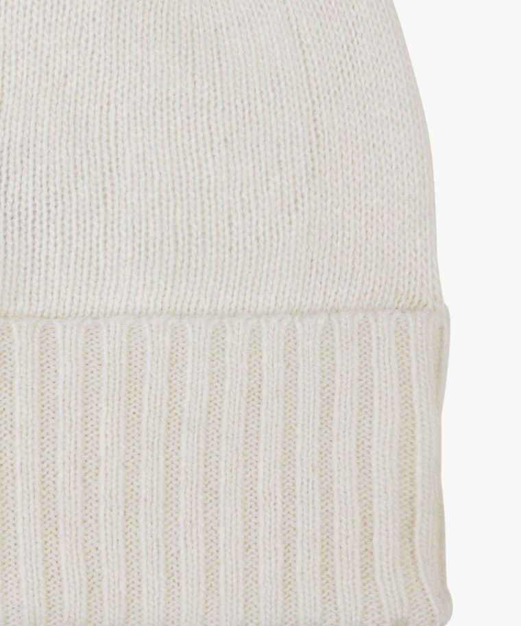Off white wol-cashmere knitted muts