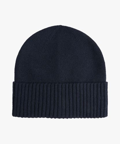 Profuomo Navy wool-cashmere knitted hat