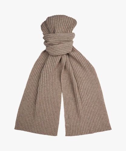 Profuomo Beige wool-cashmere knitted scarf