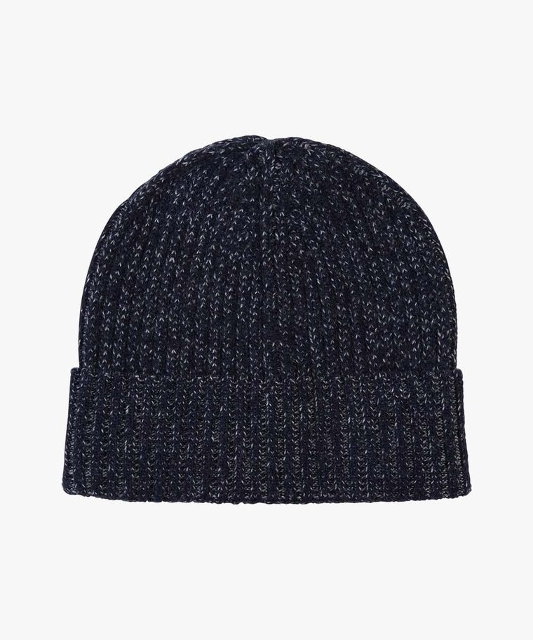 Navy wool-cashmere knitted hat