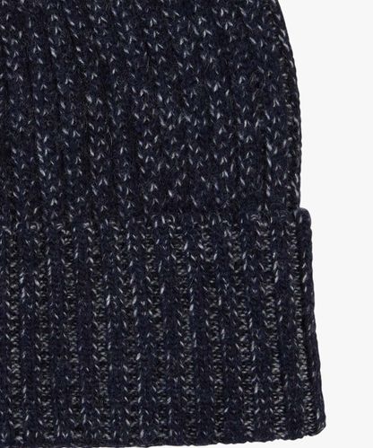 Profuomo Navy wool-cashmere knitted hat