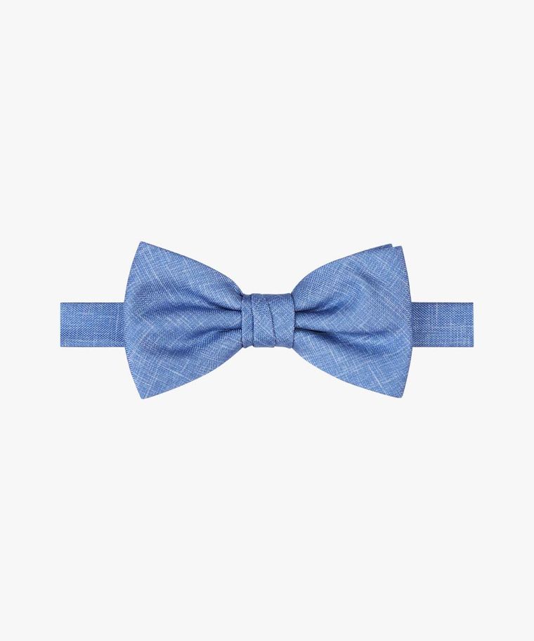 Blue silk bow tie