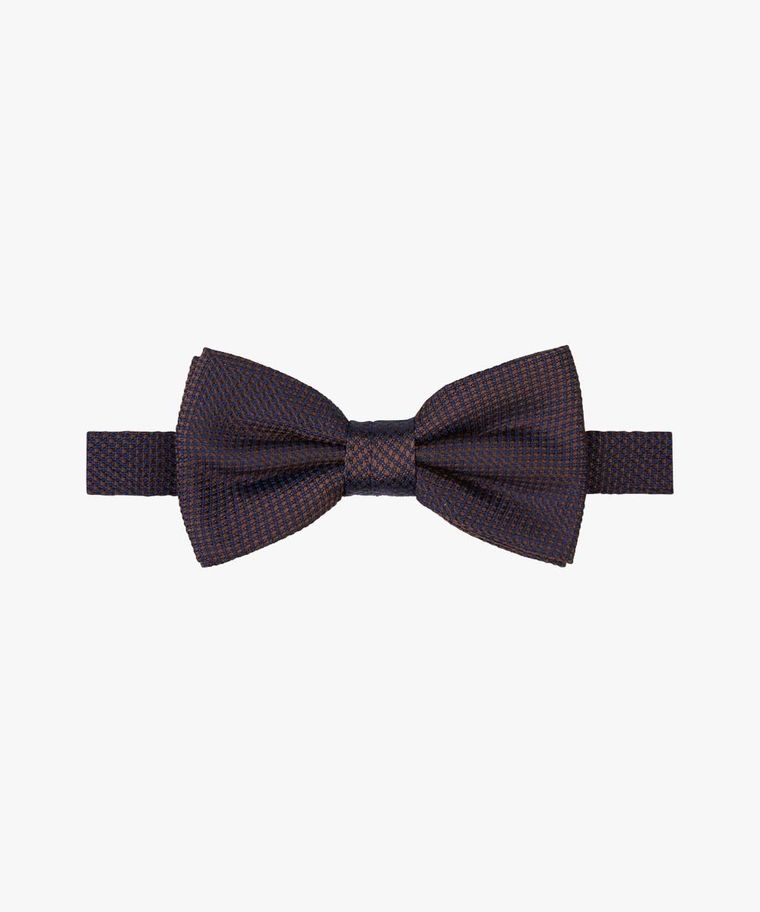 Brown silk bow tie