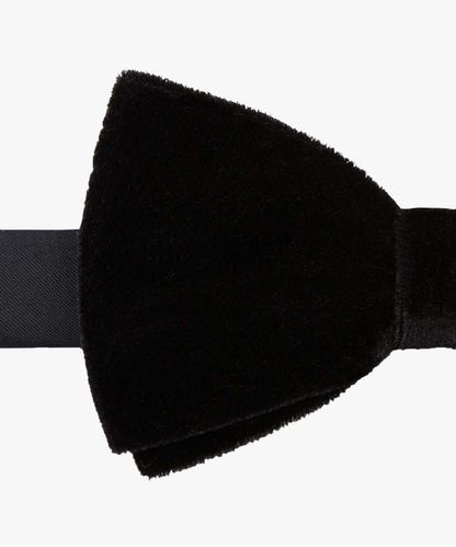 Profuomo Black velour bow tie