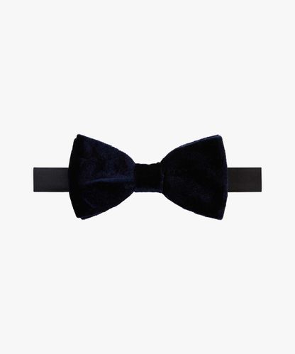 Profuomo Navy velour bow tie