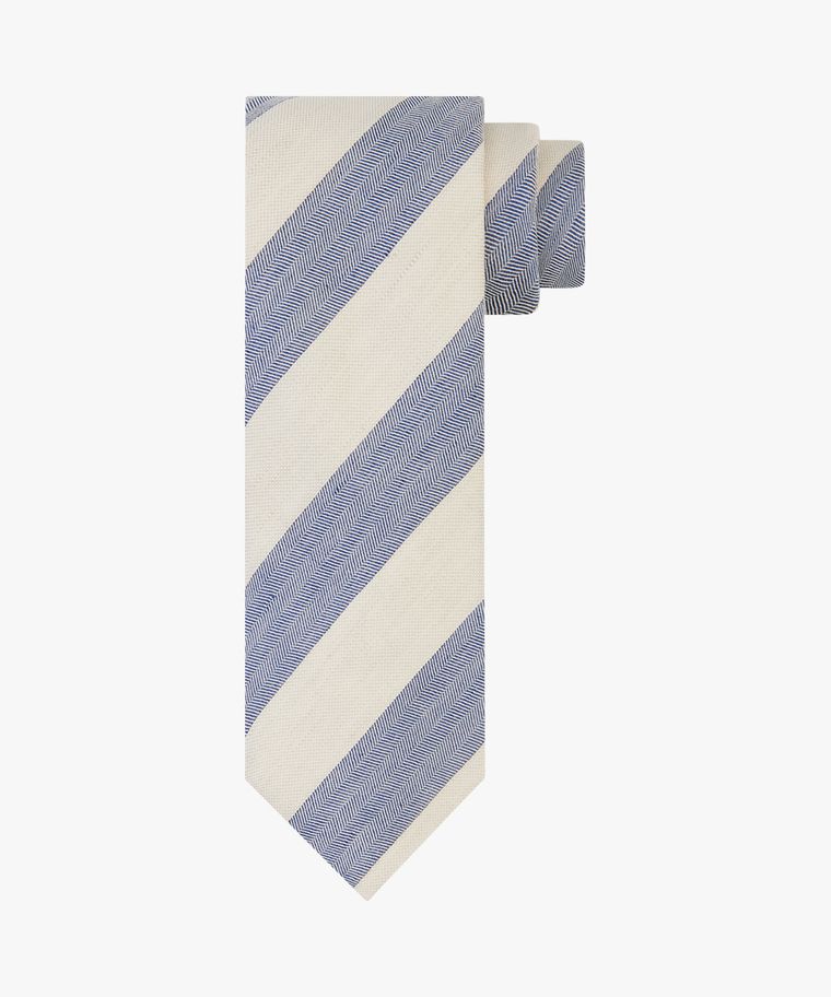 Navy linen-cotton tie