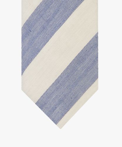 Profuomo Navy linen-cotton tie