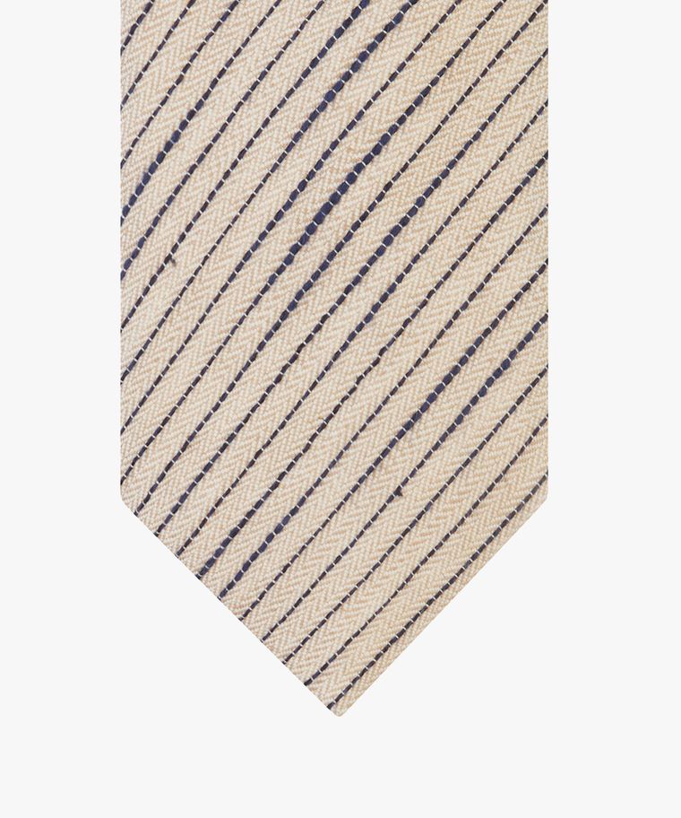 Navy linen-cotton tie