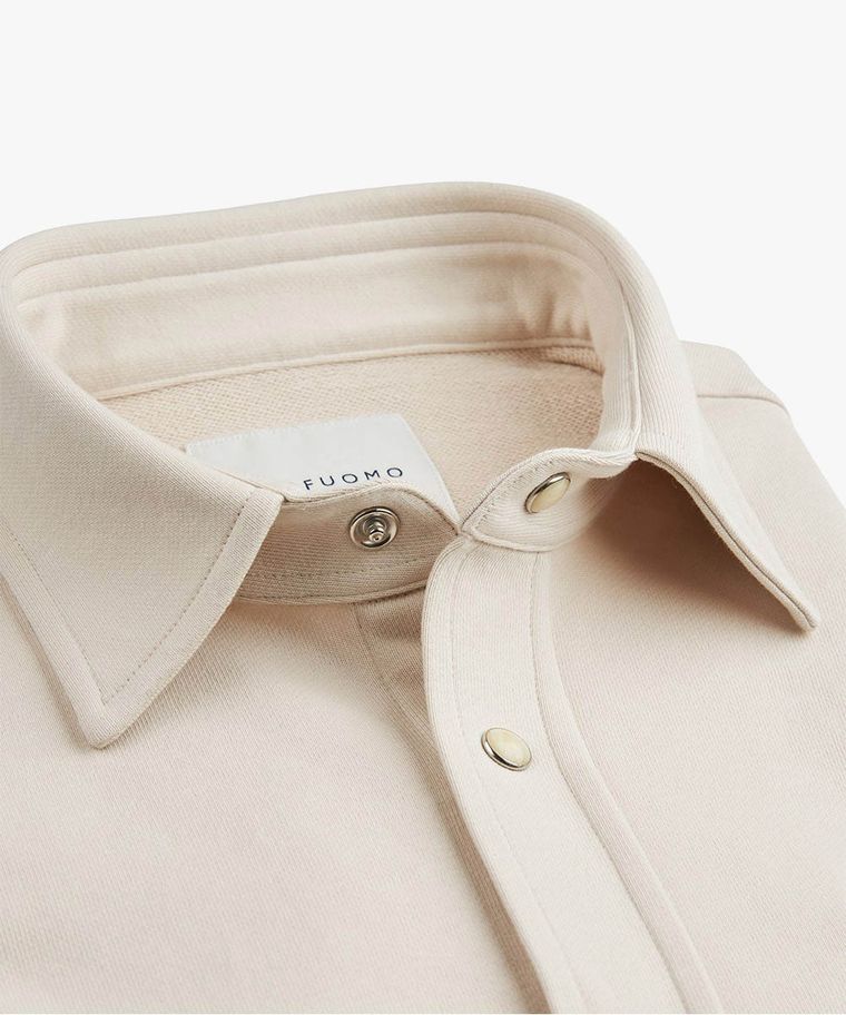 Beige, French-Terry-Overshirt