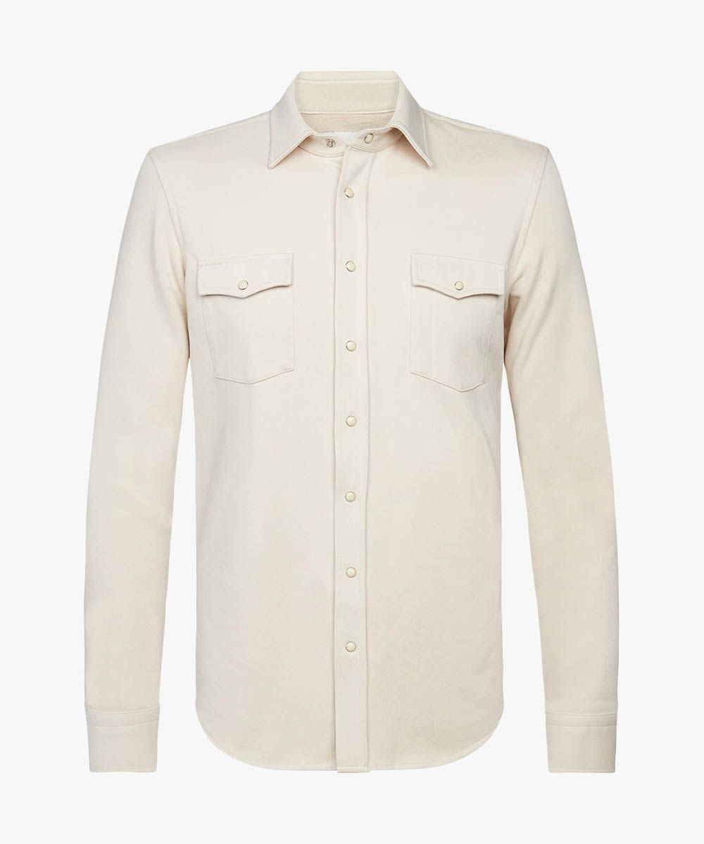 Beige, French-Terry-Overshirt