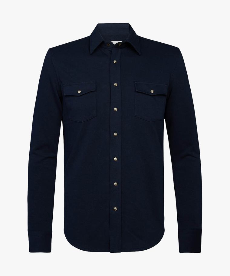 Navy French terry overshirt